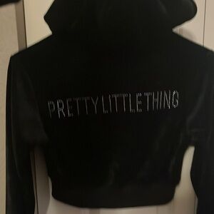 Black velvet mini Hoodie
